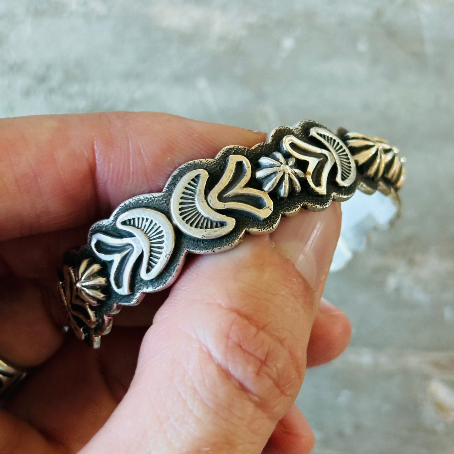 Navajo Thomas Jim Sterling Silver Stacker Cuff
