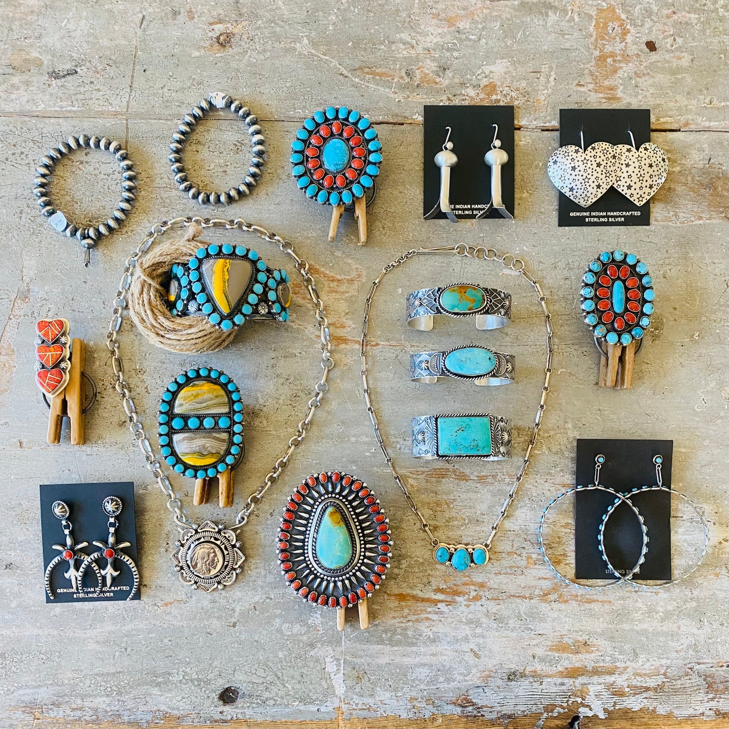 Navajo Kindale Billah Sterling Silver & Kingman Turquoise Stacker Cuff