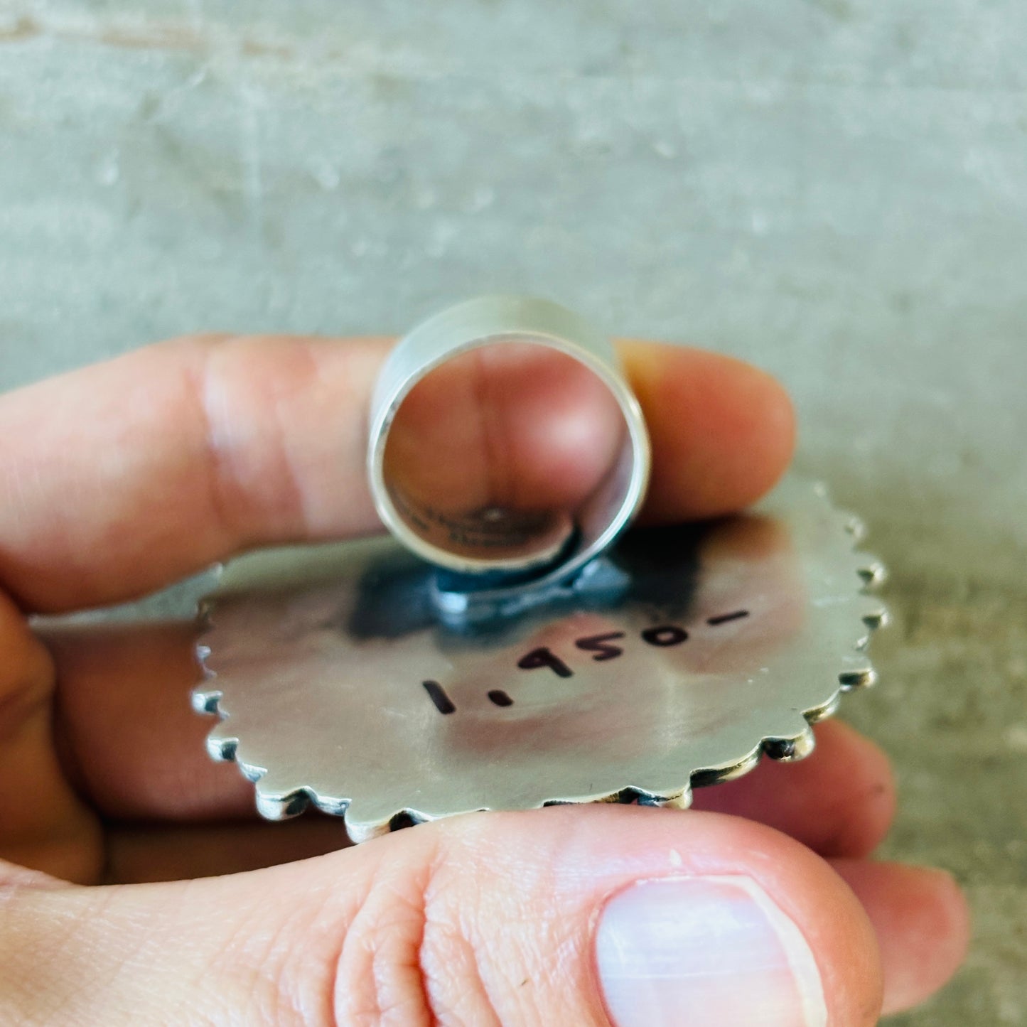 Navajo Hemerson Brown Sterling Silver & Black Onyx Hearts Statement Ring