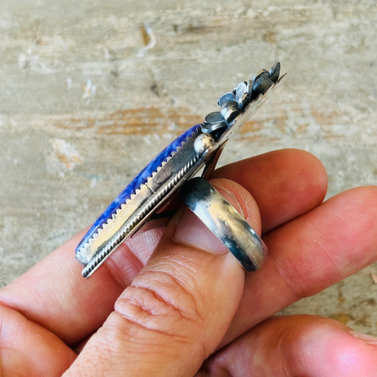 Navajo Marcus Chavez Sterling Silver & Charoite Ring