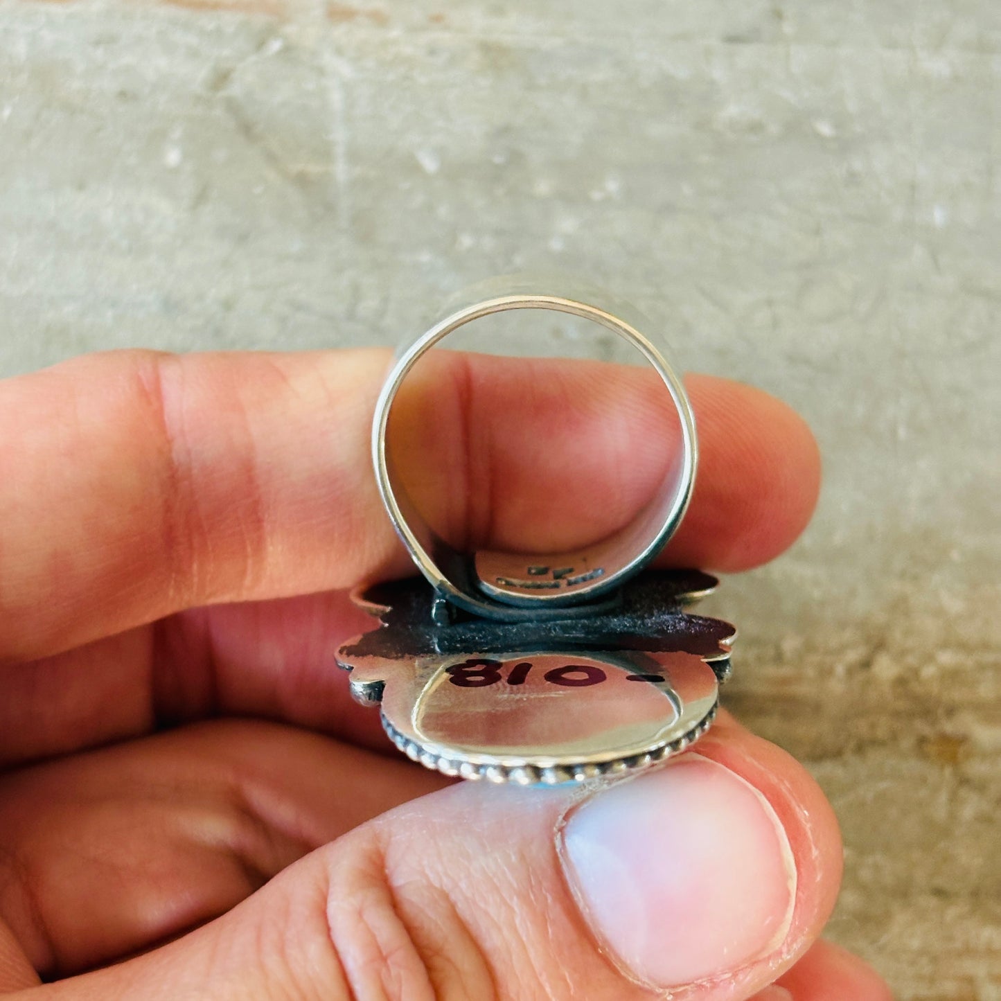 Navajo Braxton Parkett Sterling Silver & Turquoise Statement Ring