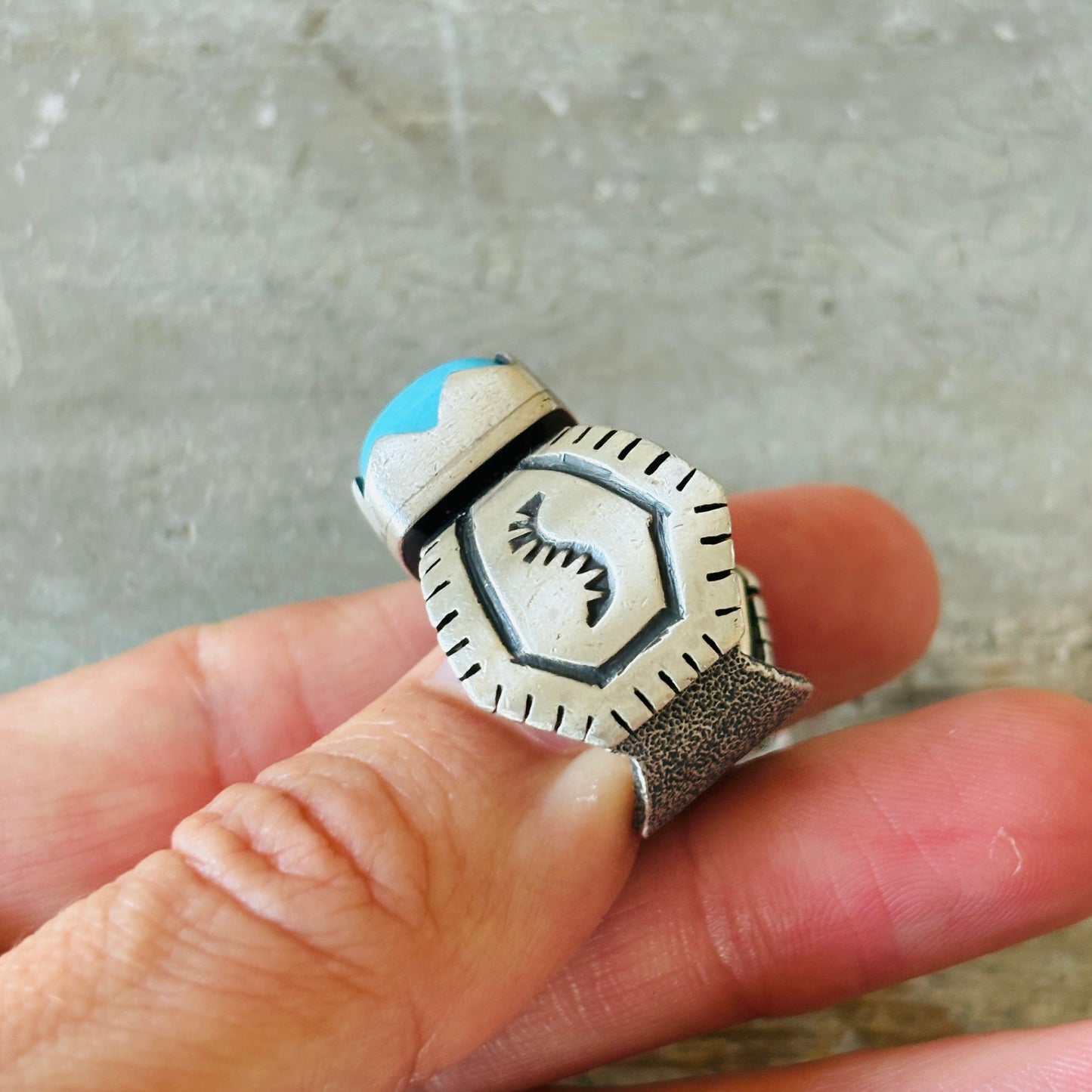 Navajo Derek Marks Sterling Silver & Sleeping Beauty Turquoise Ring
