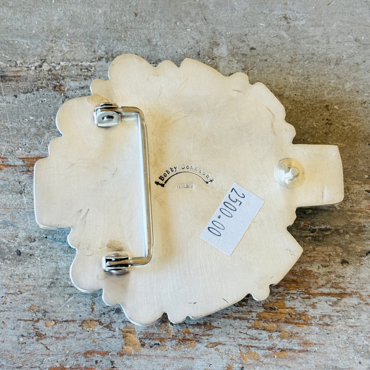 Navajo Bobby Johnson Sterling Silver & Royston Turquoise Belt Buckle