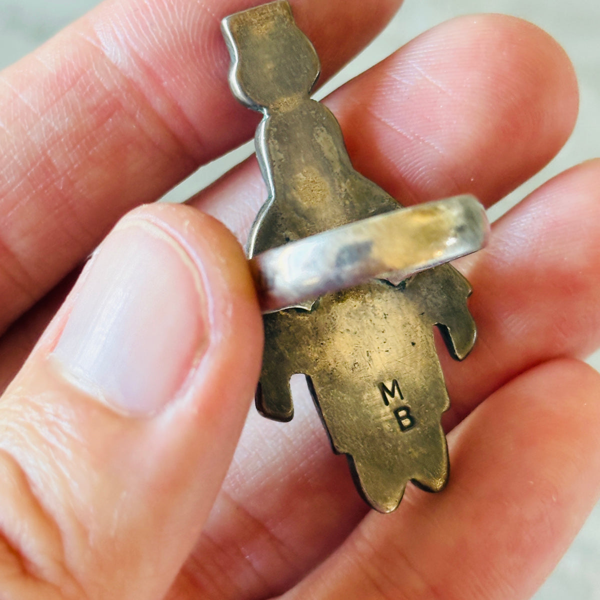Vintage Zuni Madeline Beyukai Sterling Silver Multi Stone Maiden Ring