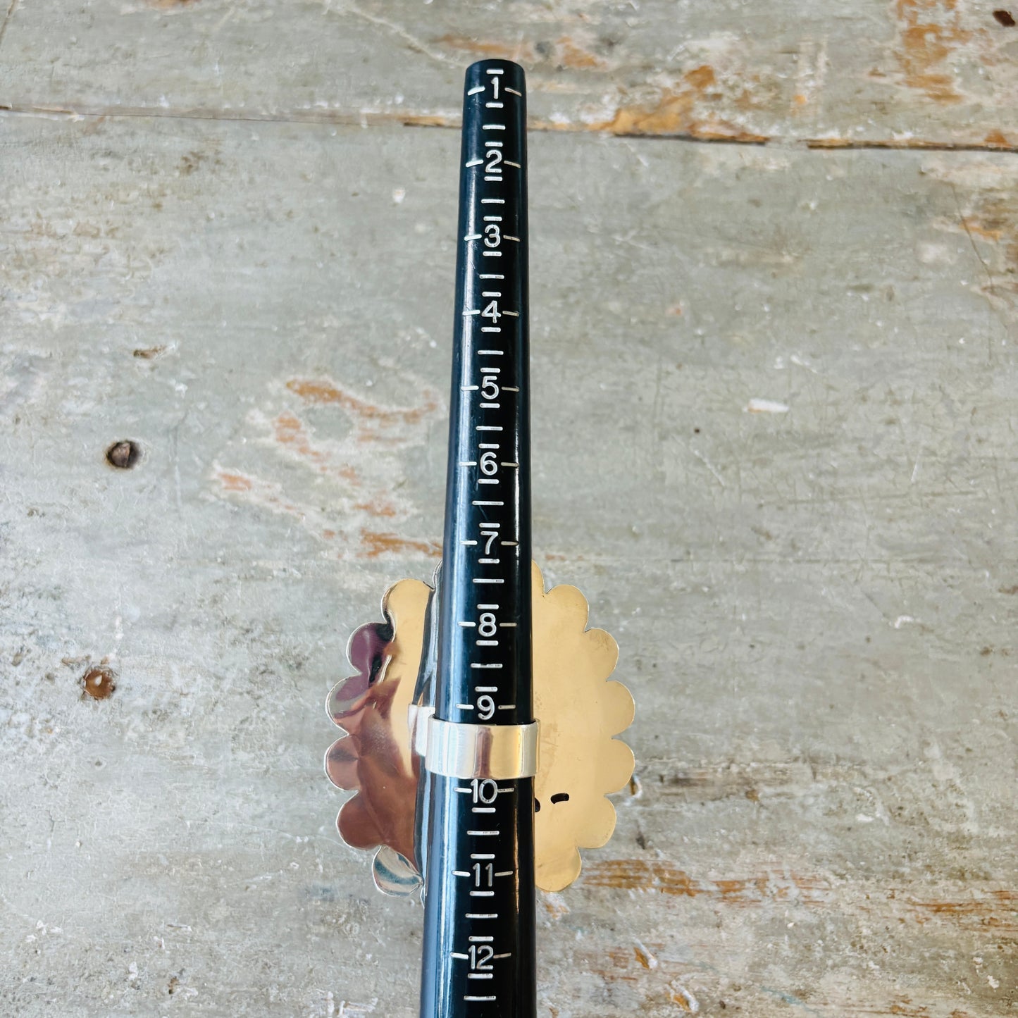 Navajo Hemerson Brown Sterling Silver & Kingman Turquoise Cluster Ring