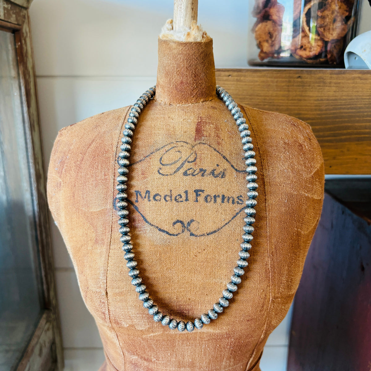Navajo Tonisha & Austin Haley Sterling Silver Handmade Pearls Necklace