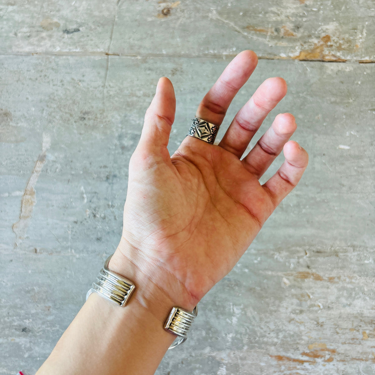 Navajo Stanford Yazzie Sterling Sterling & #8 Turquoise Ring