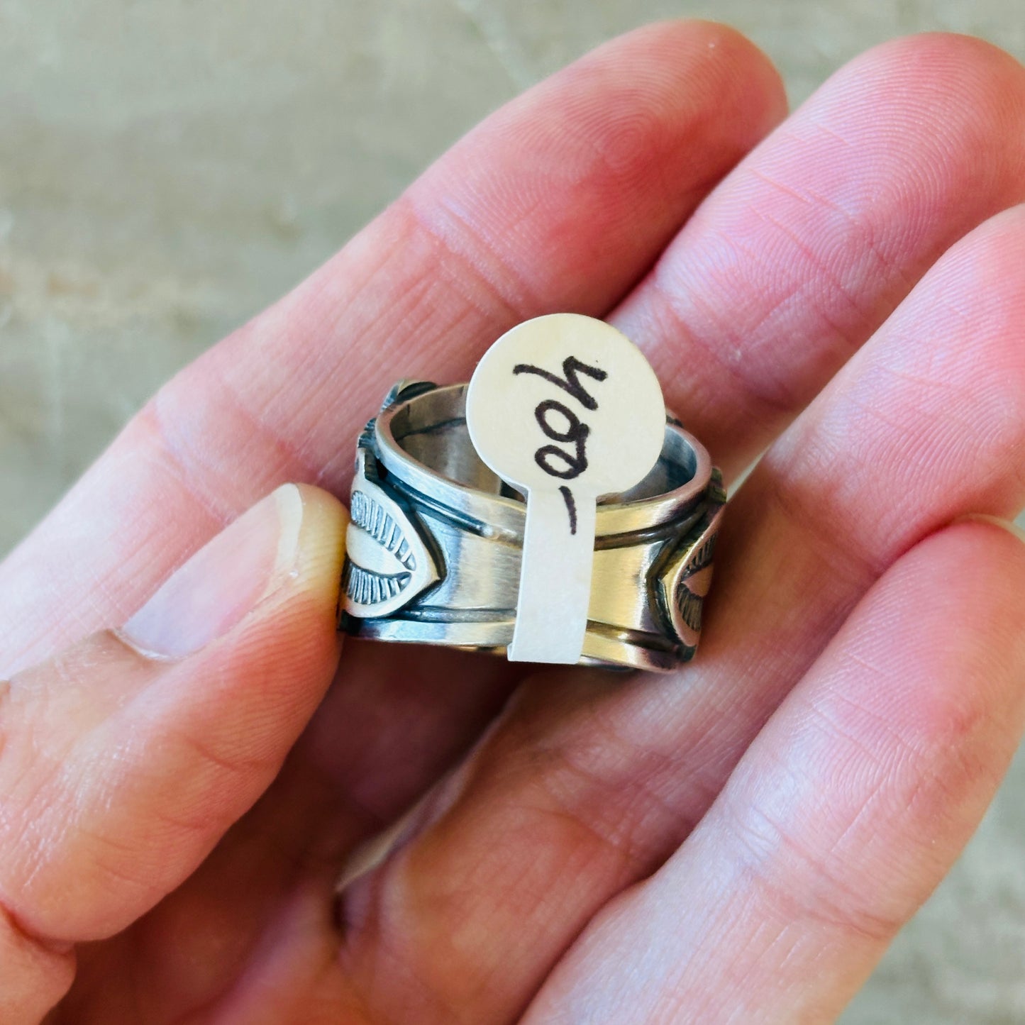 Navajo Benjamin Jimenez Silver Silver & Sonoran Mountain Turquoise Ring