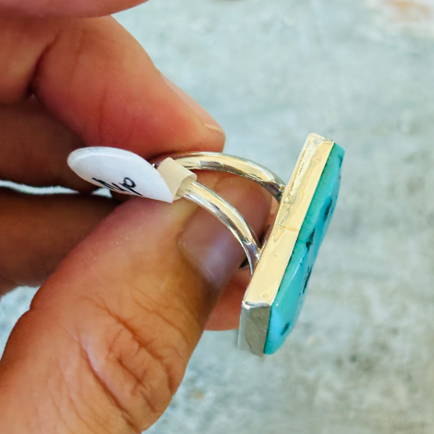 Navajo Mildred Parkhurst Sterling Silver & Sleeping Beauty Turquoise Ring