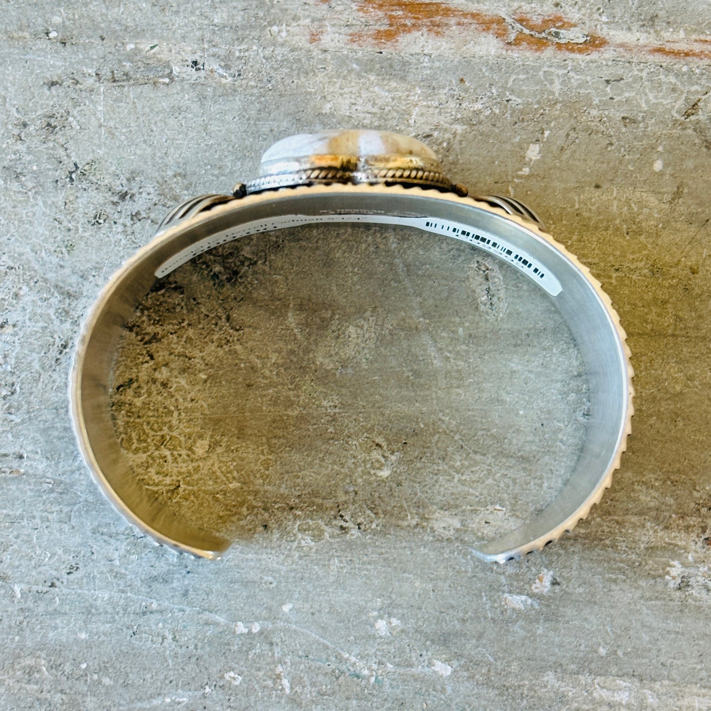 Navajo Darrell Cadman Sterling Silver & White Buffalo Hearts Stacker Cuff