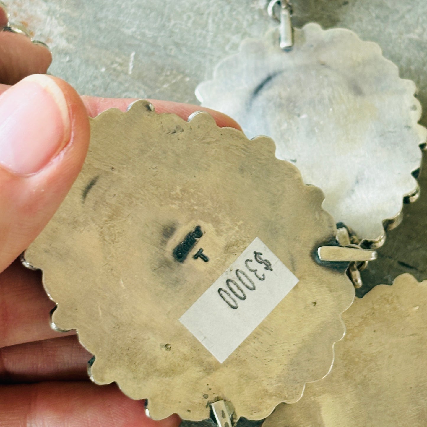 Navajo Taliah Benally Sterling Silver Multi Stone Cluster Necklace