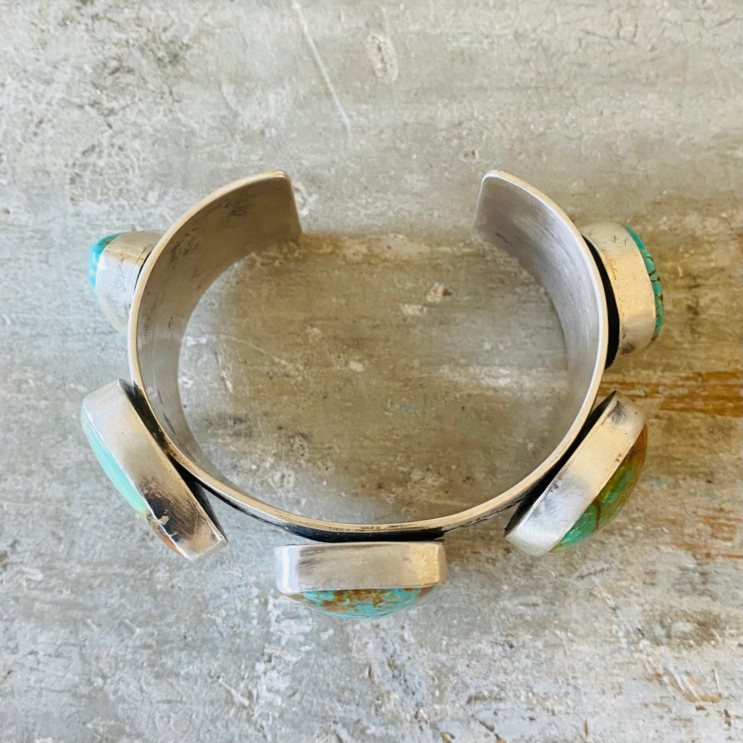 Navajo Marcella James Sterling Silver & Mixed Turquoise Statement Cuff