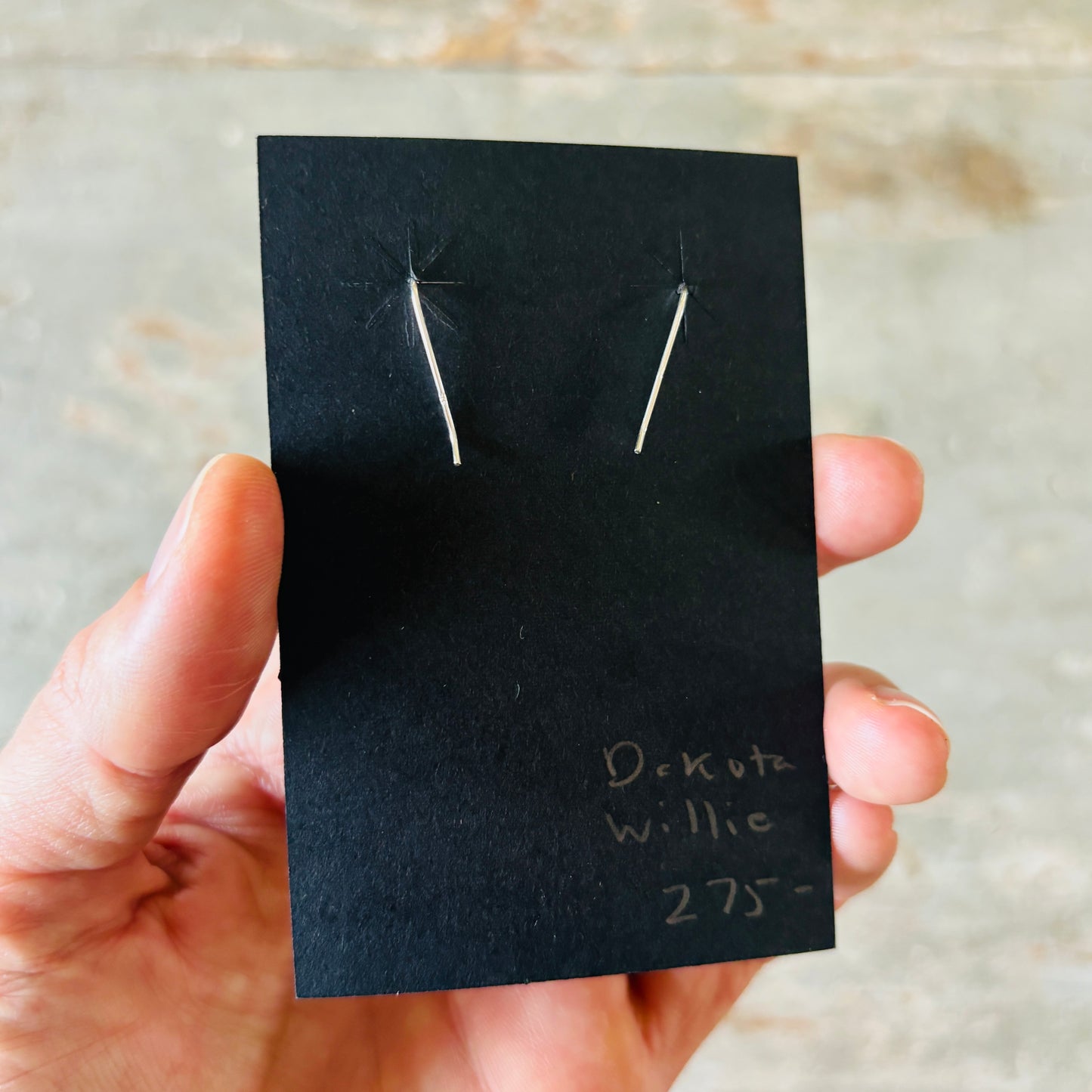 Navajo Dakota Willie Sterling Silver Charm Earrings