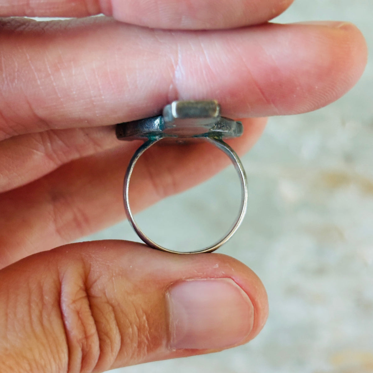 Vintage Zuni Madeline Beyukai Sterling Silver Multi Stone Maiden Ring