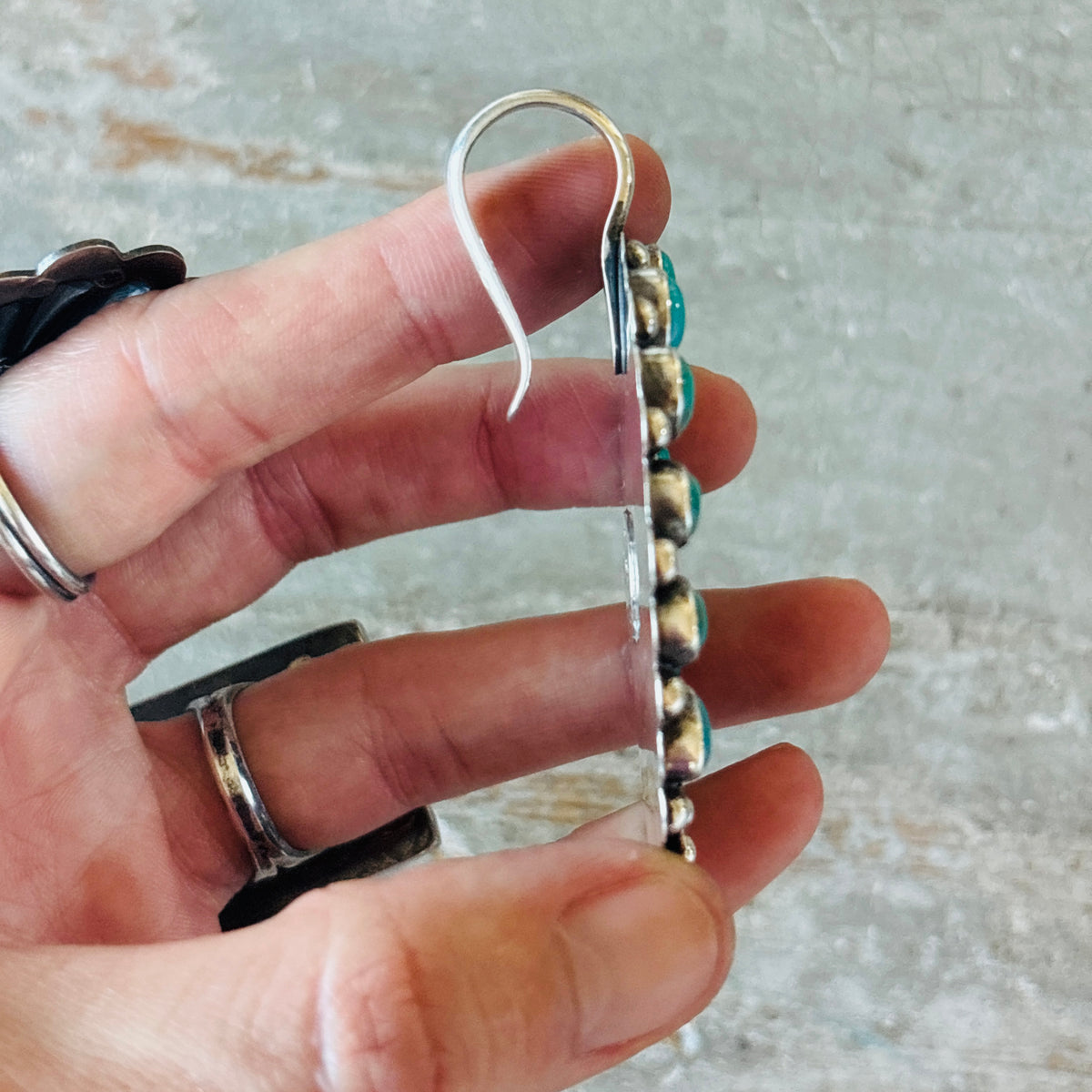 Navajo Ty Etsitty Sterling Silver & Kingman Turquoise Cluster Horse Pensant
