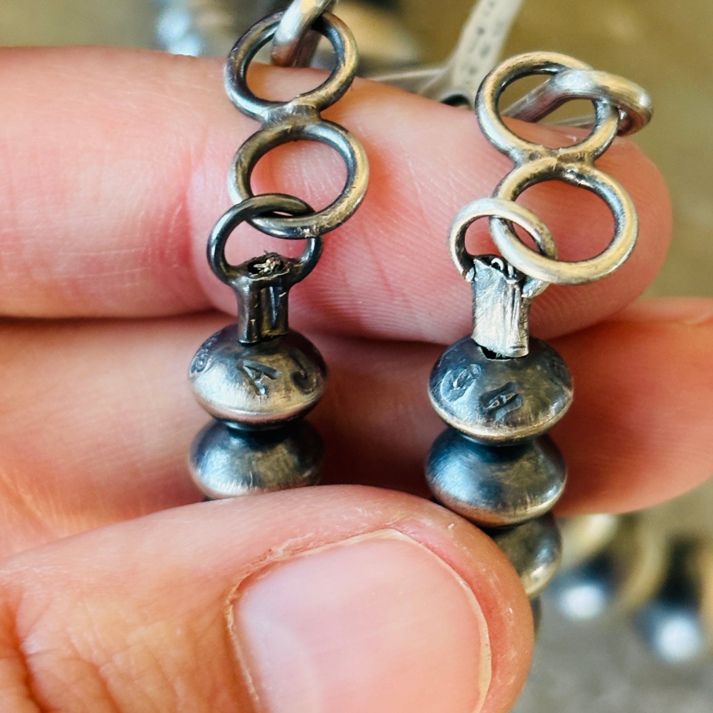 Navajo Austin Haley Sterling Silver XL Graduated Handmade Pearls
