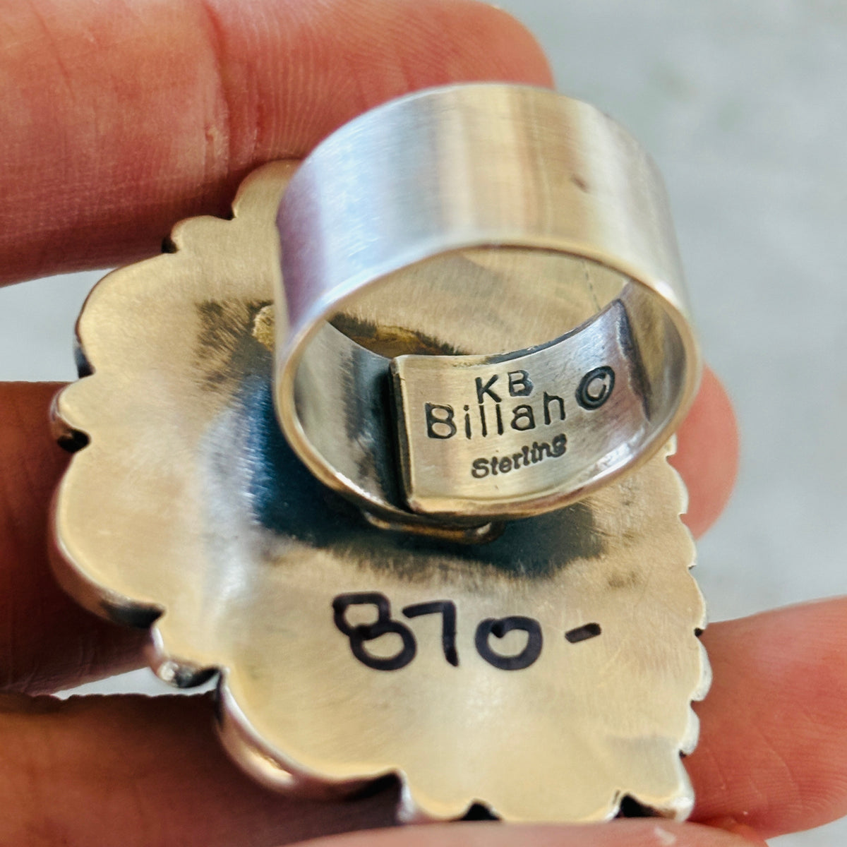 Navajo Kindale Billah Sterling Silver - Agate & Charoite Cluster Floral Ring