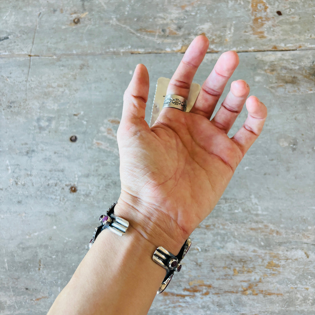 Navajo Kindale Billah Sterling Silver & Hematite Statement Ring