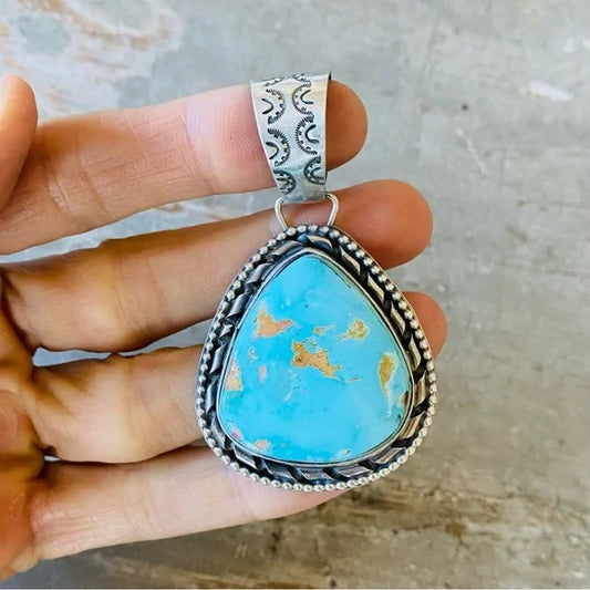 Apache Rosella Paxson Sterling Silver & Turquoise Pendant