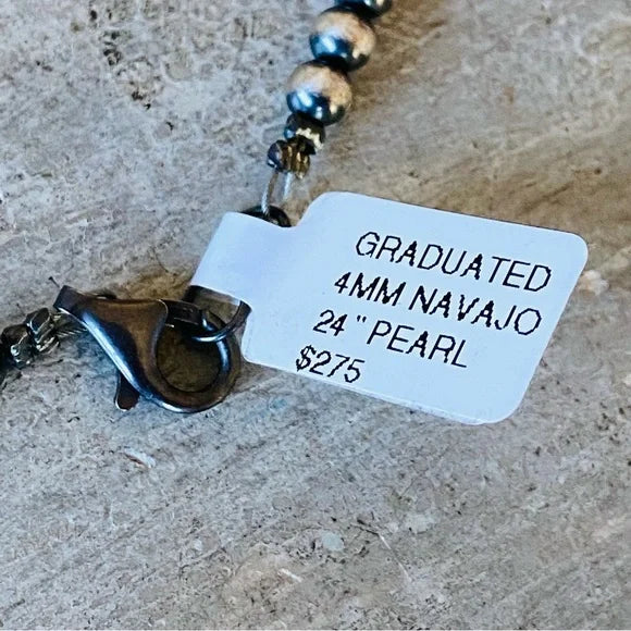 Navajo Mason Lee Sterling Silver Pearls Necklace